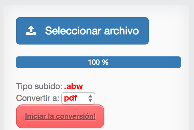 batería fluctuar Seleccione Convertir ABW a PDF online y gratis | convertir-pdf.com