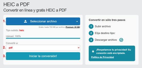 Cómo convertir HEIC archivos en línea a PDF