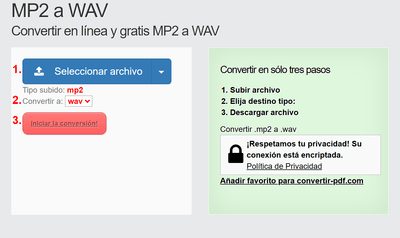 Cómo convertir MP2 archivos en línea a WAV