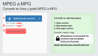 Cómo convertir MPEG archivos en línea a MPG