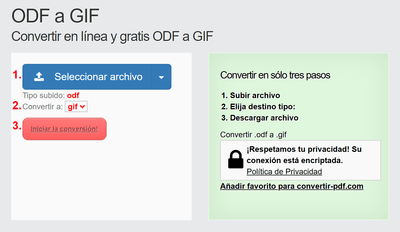 Cómo convertir ODF archivos en línea a GIF