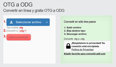 Cómo convertir OTG archivos en línea a ODG