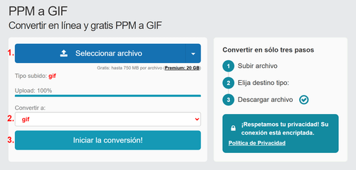 Cómo convertir PPM archivos en línea a GIF