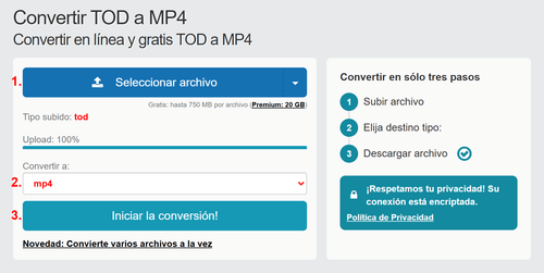 Cómo convertir TOD archivos en línea a MP4