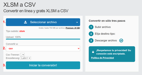 Cómo convertir XLSM archivos en línea a CSV